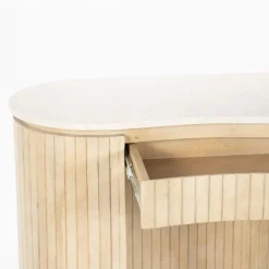 Organisch bureau marmer met ribbel hout - Eleonora Kira