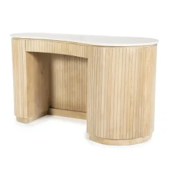 Organisch bureau marmer met ribbel hout - Eleonora Kira
