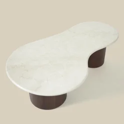 Organische salontafel beige marmer - Bodio Atlas Marmer
