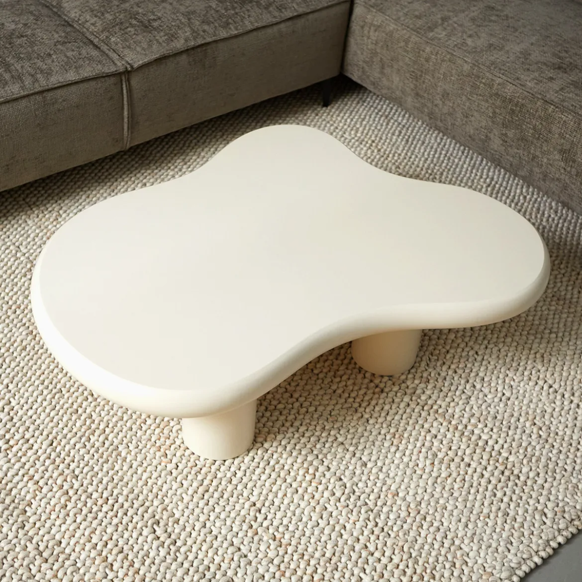 Organische salontafel creme wit - Bodio Cloud