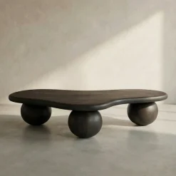 Organische salontafel hout met polpoten - Bodio Zola