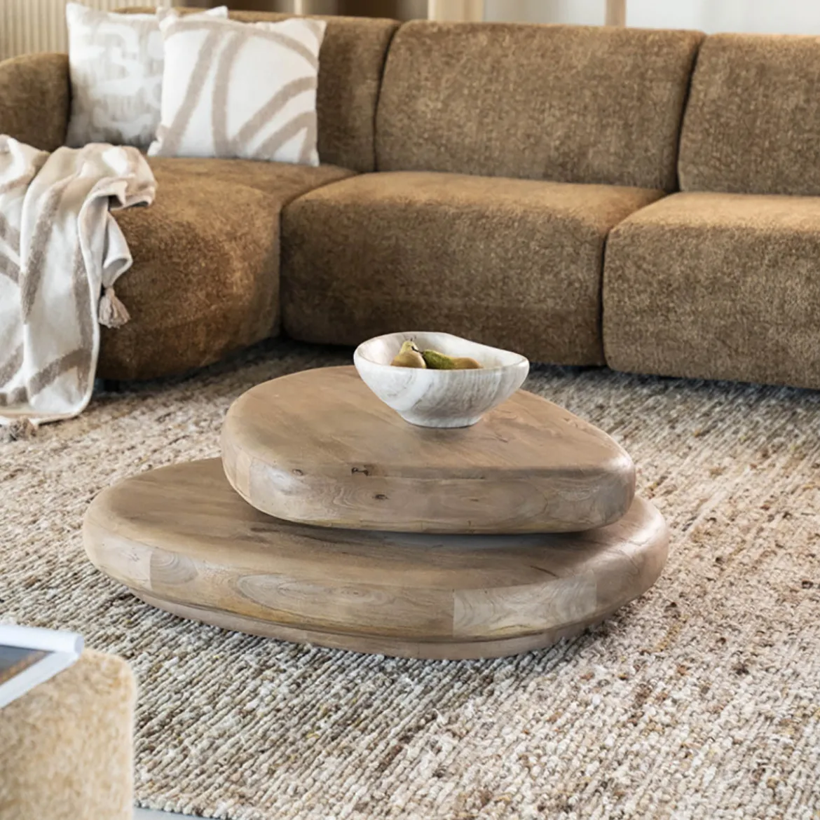 Organische salontafel met plateau - By-Boo Kabo