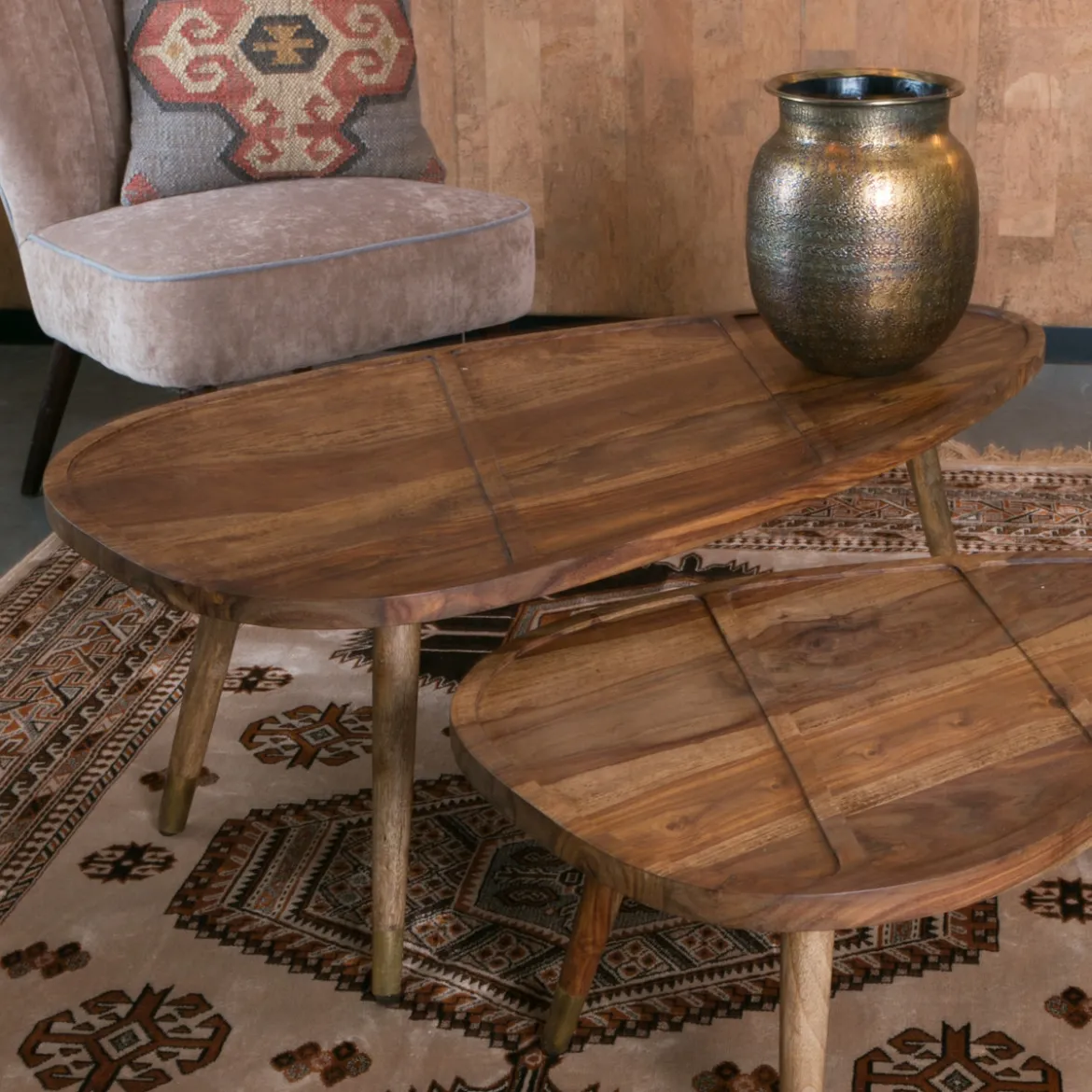 Organische salontafel sheesham hout - Dutchbone Sham