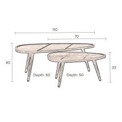 Organische salontafel sheesham hout - Dutchbone Sham