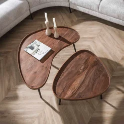 Organische salontafels met metaal frame - Giani Carve