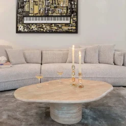 Organische salontafel travertin beige - Richmond Interiors Fictus