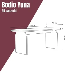 Organische tafel walnoot bruin - Bodio Yuna