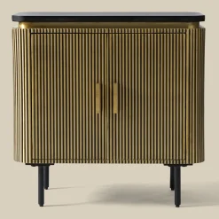 Ovaal dressoir goud met ribbels - Bodio Rush