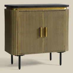 Ovaal dressoir goud met ribbels - Bodio Rush