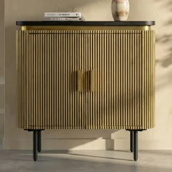 Ovaal dressoir goud met ribbels - Bodio Rush