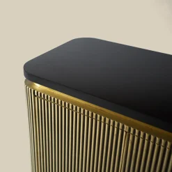 Ovaal dressoir goud met ribbels - Bodio Rush