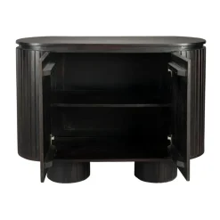 Ovaal dressoir zwart hout - Dutchbone Kenji