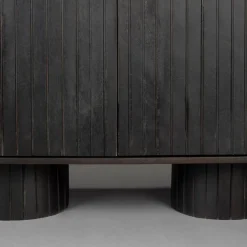Ovaal dressoir zwart hout - Dutchbone Kenji