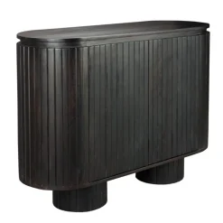 Ovaal dressoir zwart hout - Dutchbone Kenji