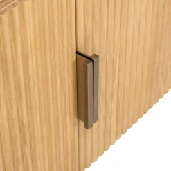 Ovaal tv-meubel eiken met ribbels - Richmond Interiors Belfort