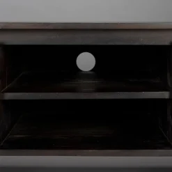 Ovaal tv-meubel zwart hout - Dutchbone Kenji