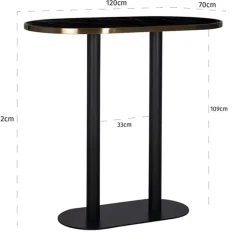 Ovale bartafel zwart marmer - Richmond Interiors Zenza