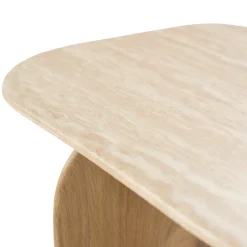 Ovale bijzettafel travertin - Eleonora Lova