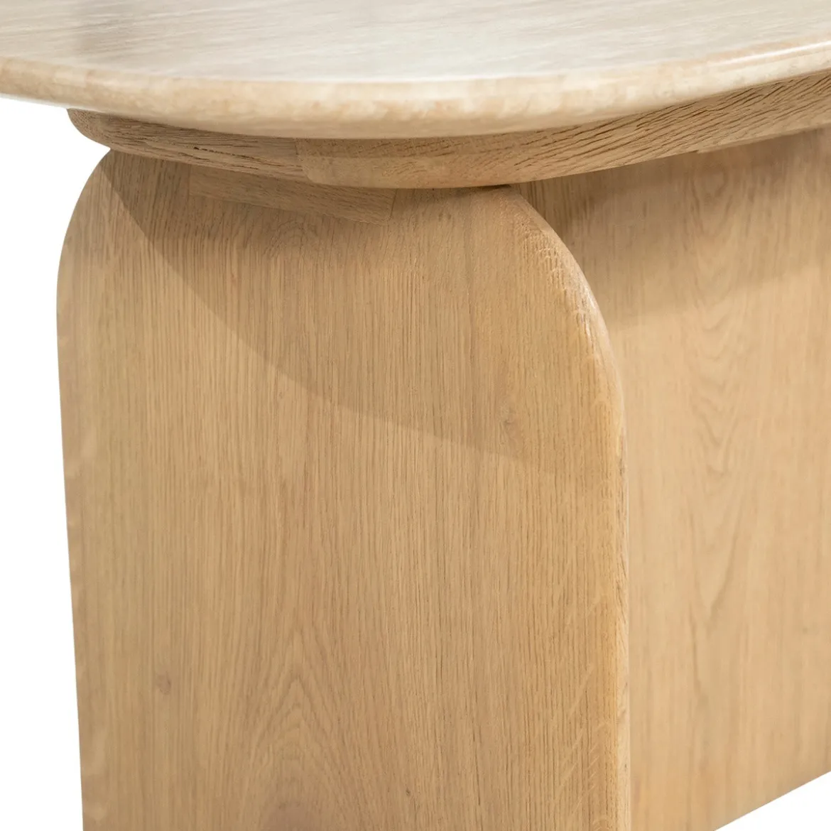 Ovale bijzettafel travertin - Eleonora Lova