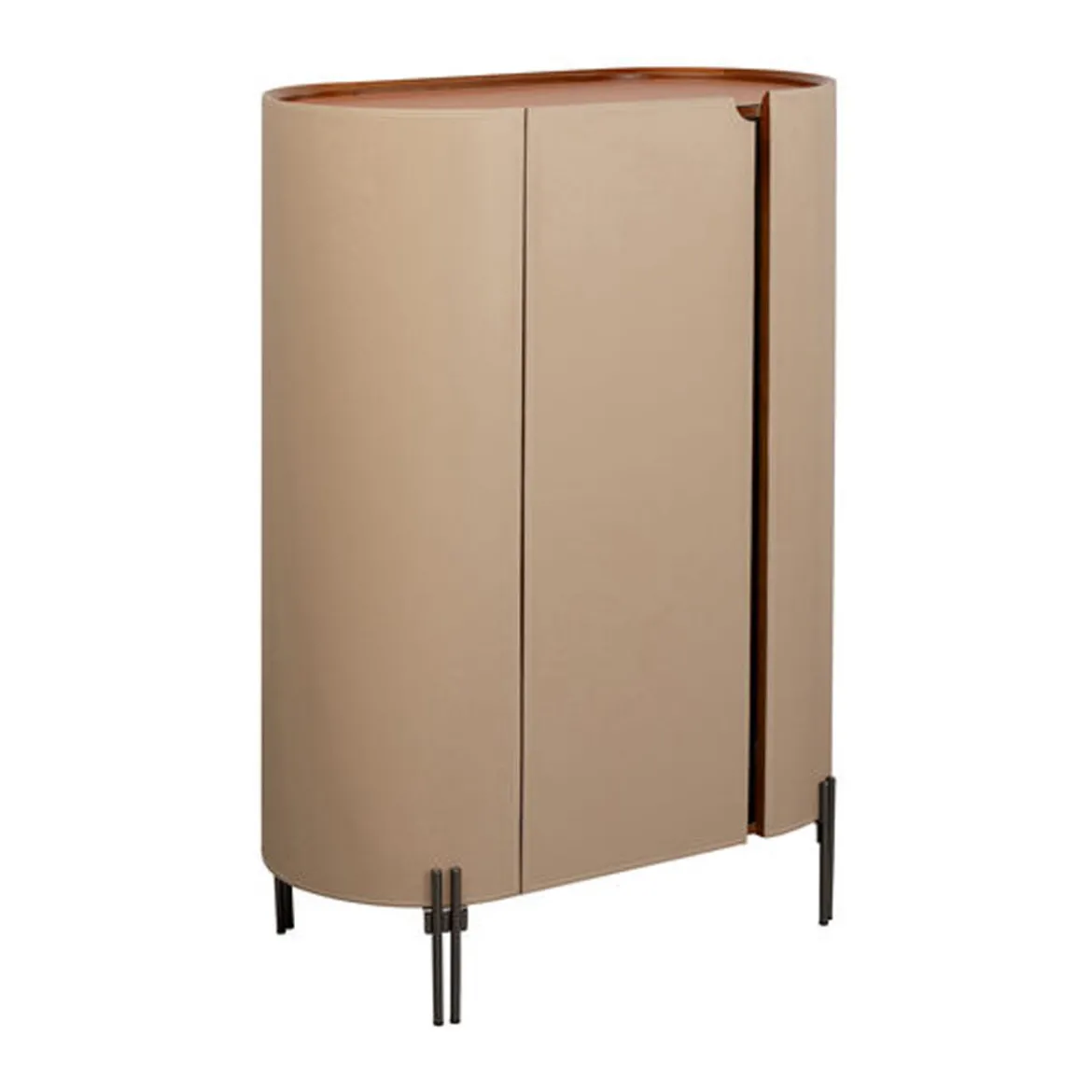 Ovale design kast beige leer - Kare Design Tango