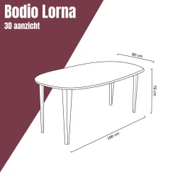 Ovale eettafel acacia hout naturel - Bodio Lorna