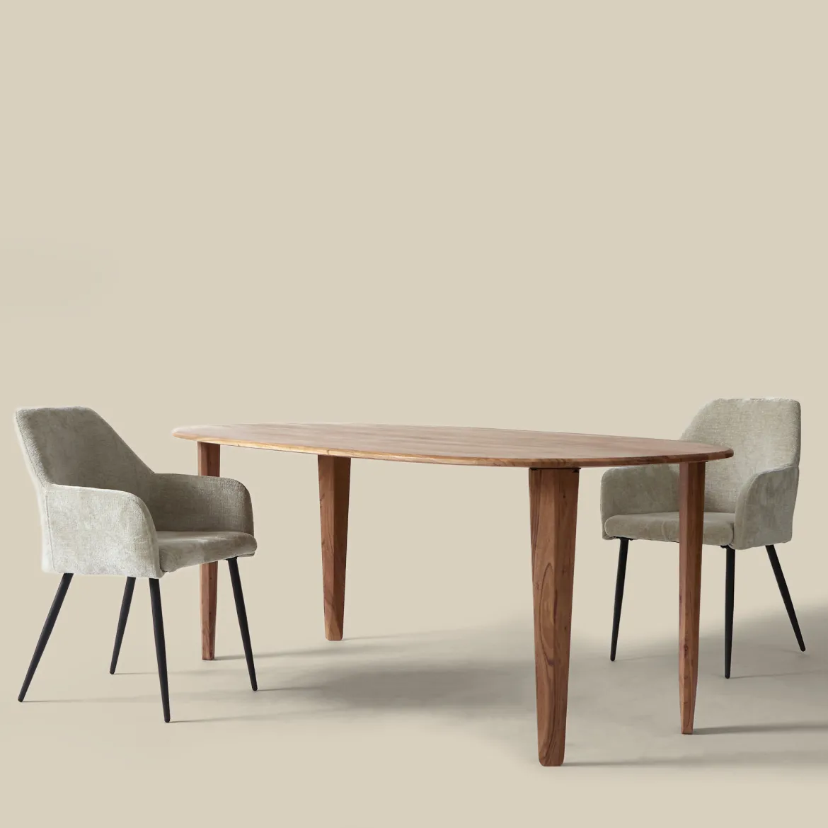 Ovale eettafel acacia hout naturel - Bodio Lorna