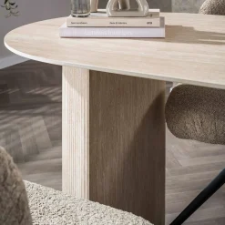 Ovale eettafel beige keramiek - Giani Arch Ceramic
