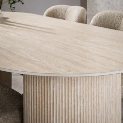 Ovale eettafel beige keramiek - Giani Arch Ceramic