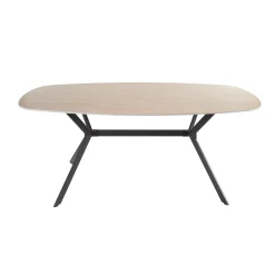 Ovale eettafel beige keramiek travertin - Giani Ceramic