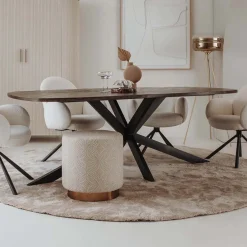 Ovale eettafel bruin mango - Tower Living Silvi