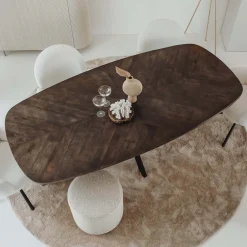 Ovale eettafel bruin mango - Tower Living Silvi