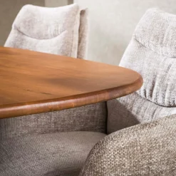 Ovale eettafel mangohout zandkleur - Giani Cliff