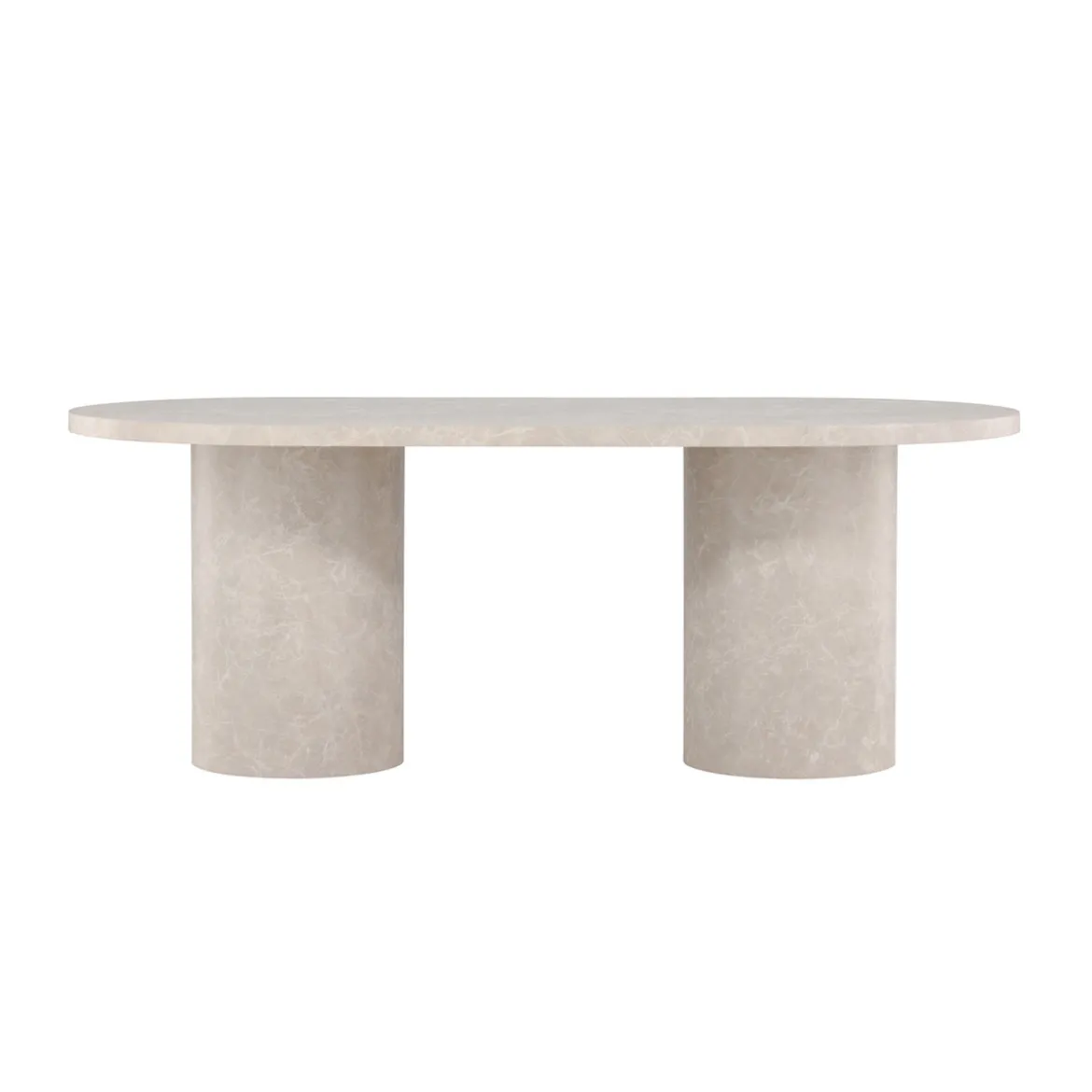 Ovale eettafel met dikke beige poten - Lavis Narvik