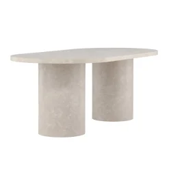 Ovale eettafel met dikke beige poten - Lavis Narvik