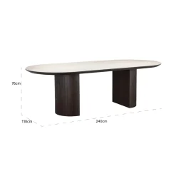 Ovale eettafel travetine eiken - Richmond Interiors Ritz