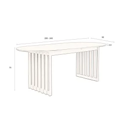 Ovale eettafel uitschuifbaar - Dutchbone Barlet