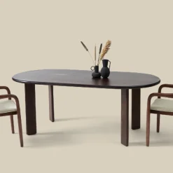 Ovale eettafel walnoot bruin - Bodio Yuno