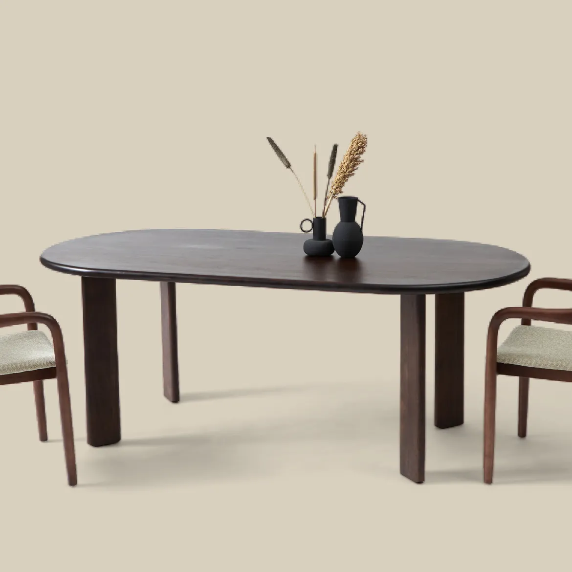 Ovale eettafel walnoot bruin - Bodio Yuno