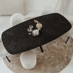 Ovale eettafel zwart mango - Tower Living Silvi