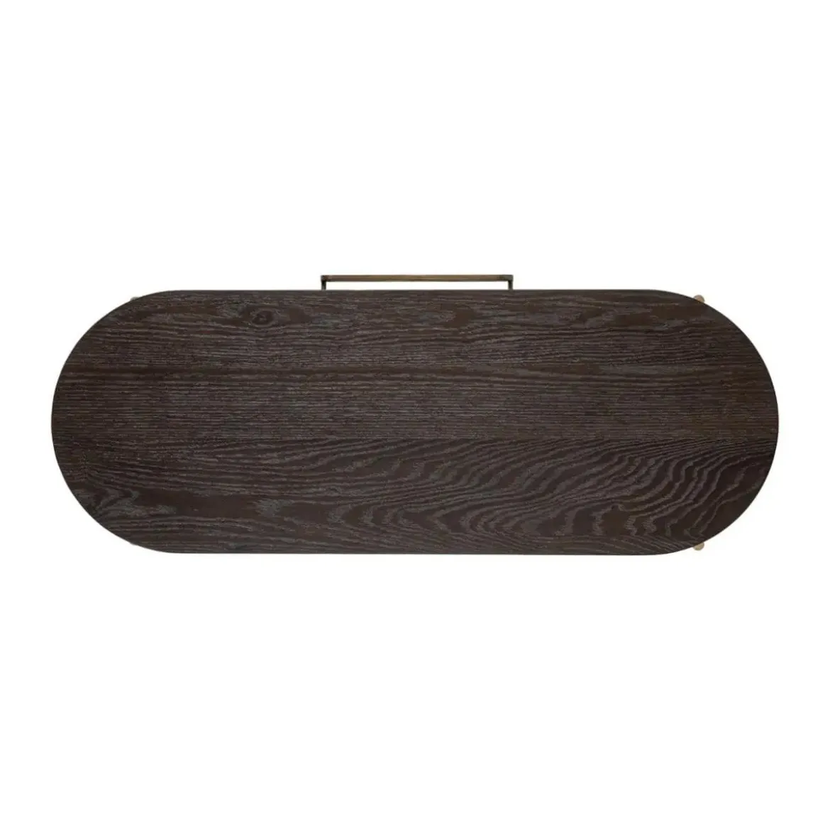 Ovale kaptafel ribbelhout met goud - Richmond Interiors Luxor