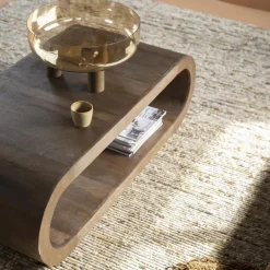 Ovale salontafel gebogen hout - By-Boo Elora