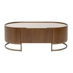 Ovale salontafel walnoot en messing - Kare Design Giorgio
