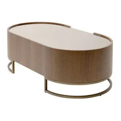 Ovale salontafel walnoot en messing - Kare Design Giorgio