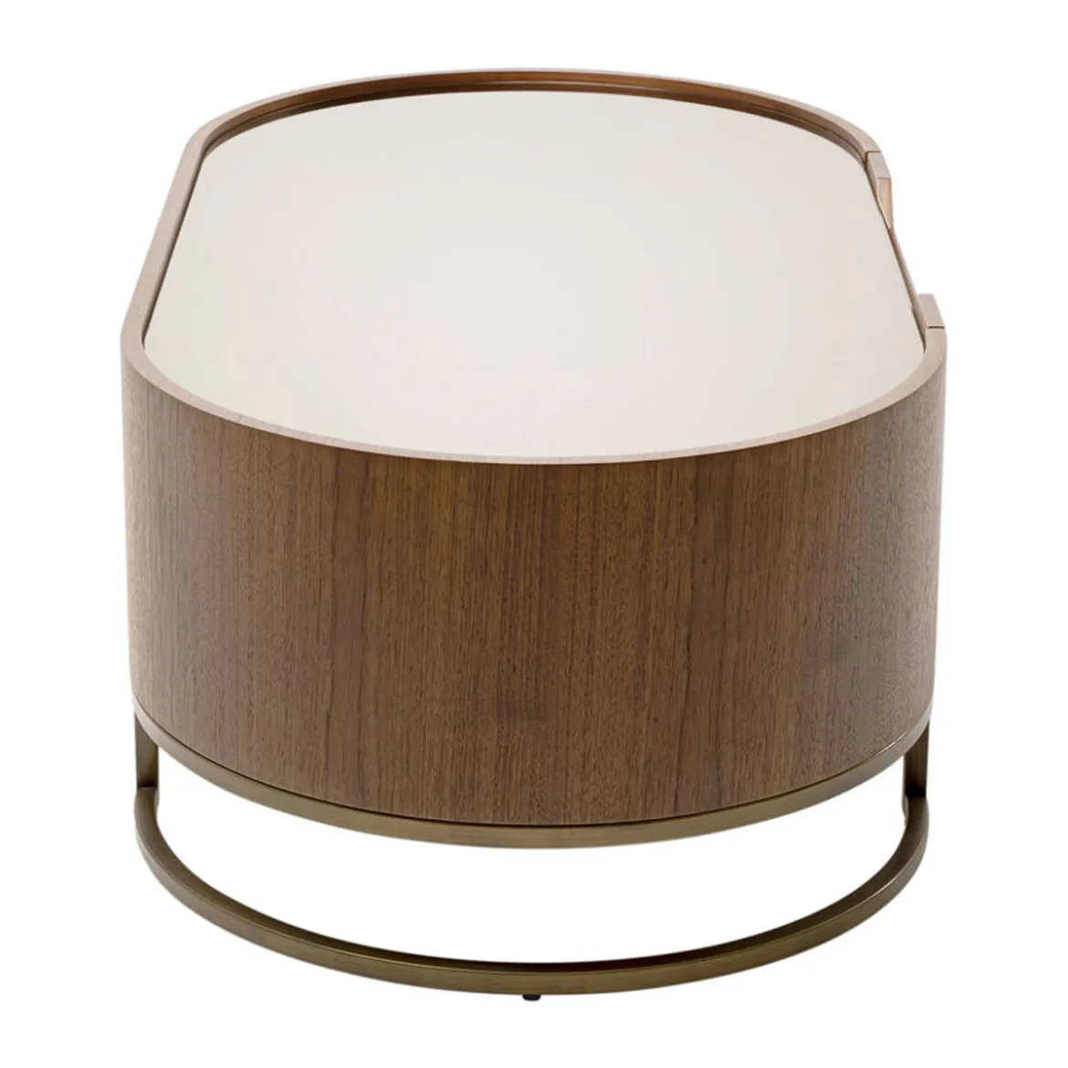 Ovale salontafel walnoot en messing - Kare Design Giorgio