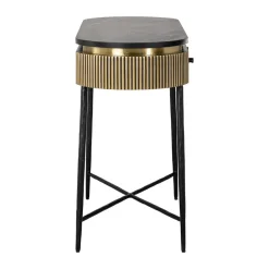 Ovale sidetable goud met ribbels - Richmond Interiors Ironville