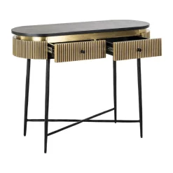 Ovale sidetable goud met ribbels - Richmond Interiors Ironville