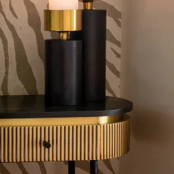 Ovale sidetable goud met ribbels - Richmond Interiors Ironville