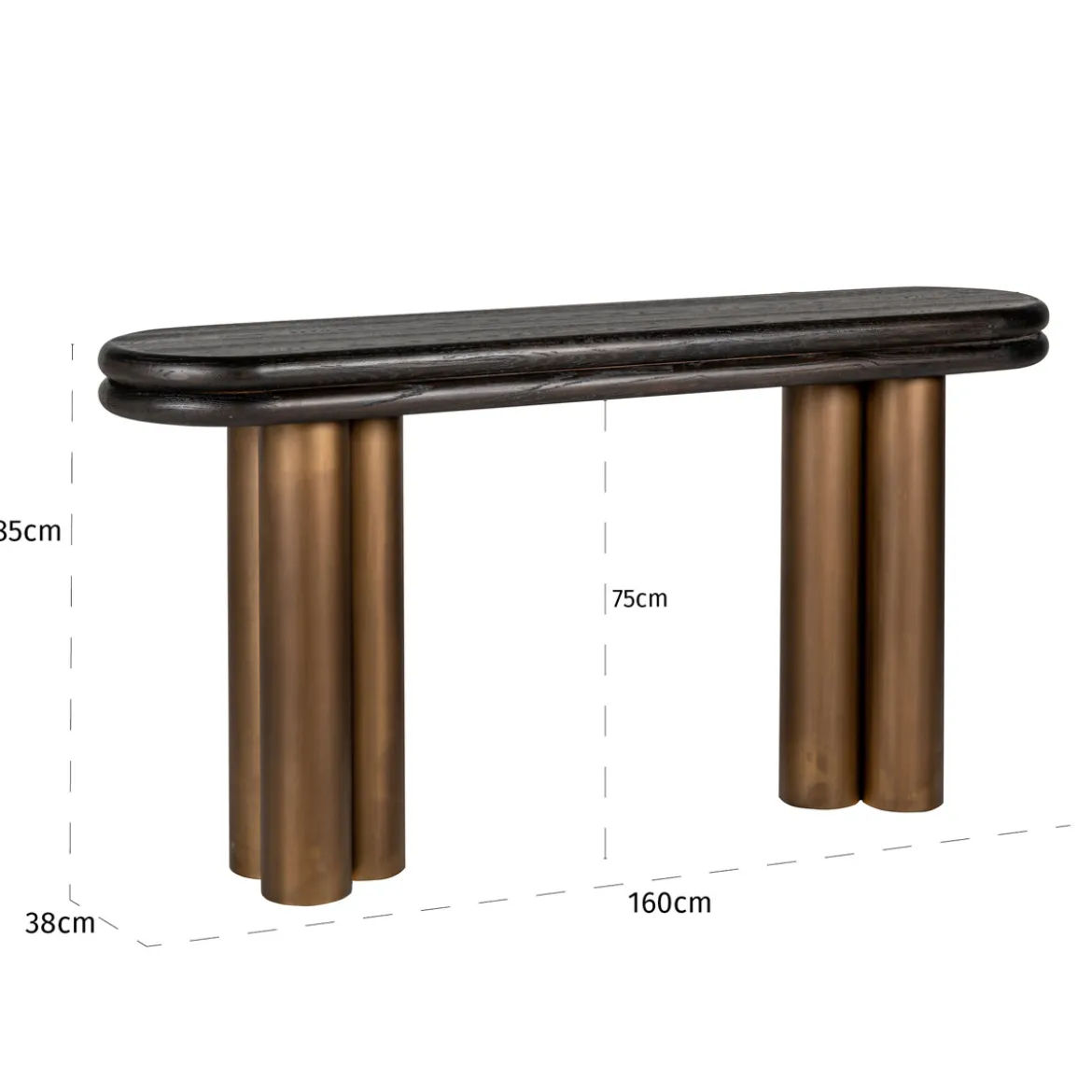 Ovale sidetable messing - Richmond Interiors Macaron