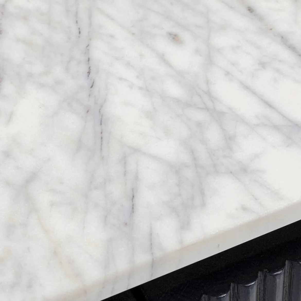Ovale sidetable zwart met wit marmer - Kare Design Glenn