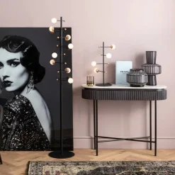 Ovale sidetable zwart met wit marmer - Kare Design Glenn